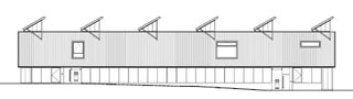 Elévation d'un hôtel industriel à Villers-Cotterêts - Goudenege Architectes